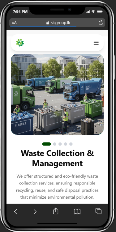 SIS Group (Pvt) Ltd Website mobile preview